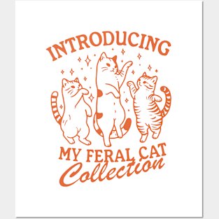 My Feral Cat Collection Trendy Vintage Retro Funny Cat Lover Design Posters and Art